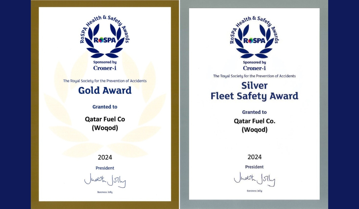 Woqod achieves esteemed RoSPA health and safety accolade